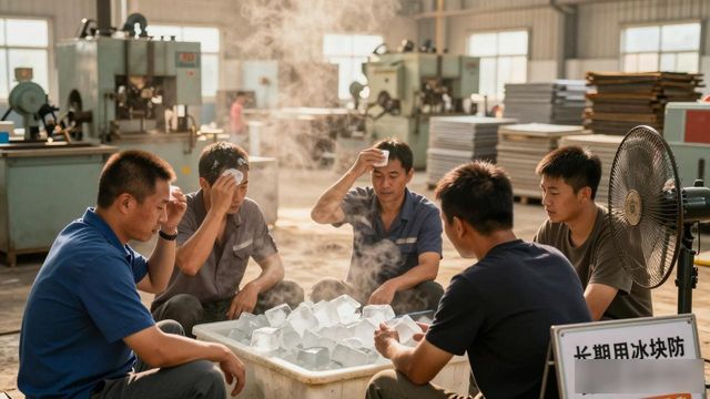 车间高温不用愁 松江防暑降温冰块成了工人的救命凉方